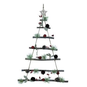 Χριστουγεννιάτικο Κρεμαστό Διακοσμητικό Με Κόκκινες Μπάλες 68cm