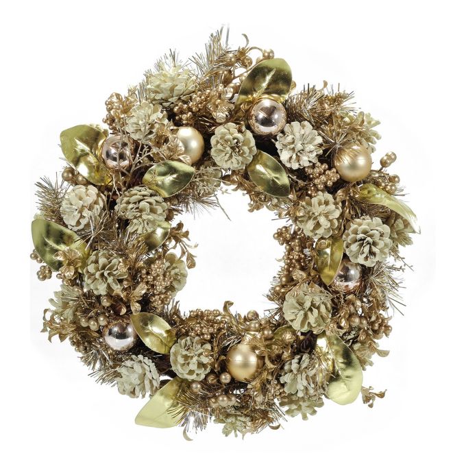 Χριστουγεννιάτικο Στεφάνι Με Χρυσά Berries Φ40cm